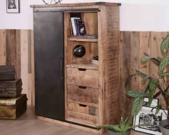 Argentier industriel métal et bois 