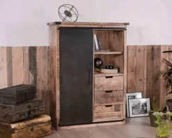 Argentier industriel métal et bois 