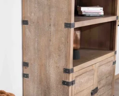 Armoire ouverte style vintage avec 2 portes en bois et métal "Voyage"