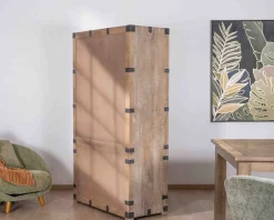 Armoire ouverte style vintage avec 2 portes en bois et métal