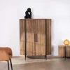 Armoirette arrondie 120 cm en bois exotiques "Troms"