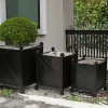 Bac décoratif pour plantes d'agréments 55 cm en métal noir "Gardénia"