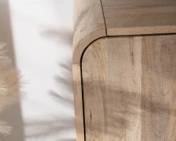 Bahut 180 cm en manguier design épuré japandi "Jappy" 4 portes