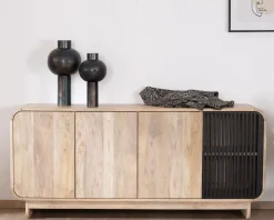 Bahut 180 cm en manguier design épuré japandi 