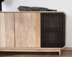 Bahut 180 cm en manguier design épuré japandi 