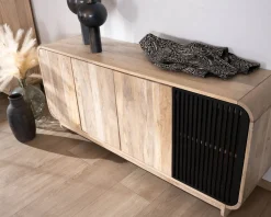 Bahut 180 cm en manguier design épuré japandi 