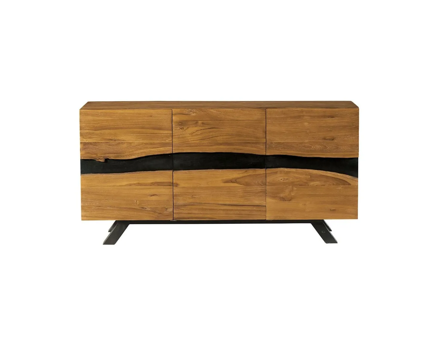 Bahut 3 portes en teck design nature brute "Copley"