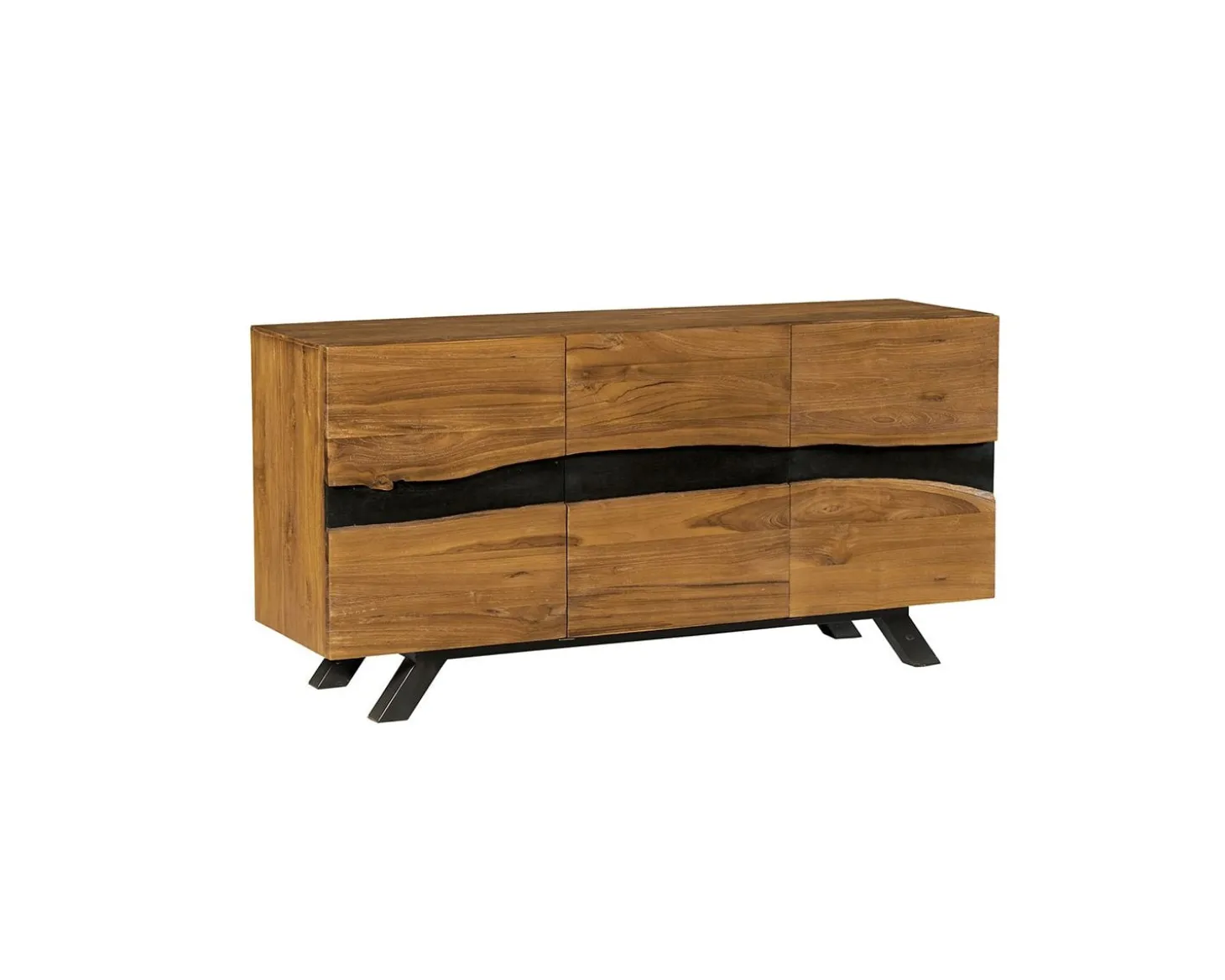 Bahut 3 portes en teck design nature brute "Copley"