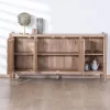 Bahut 3 portes et niches en manguier esprit japandi "Orobie" 180 cm