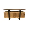 Bahut avec tiroirs en bois massif naturel "Zen Black"