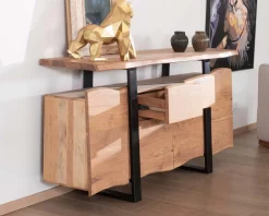 Bahut avec tiroirs en bois massif naturel 