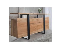 Bahut avec tiroirs en bois massif naturel 