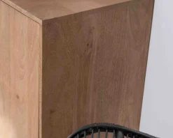 Bahut contemporain en manguier massif 2 portes avec poignées intégrées arc de cercle 