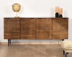 Bahut rétro 4 portes en teck et manguier massif 183cm 