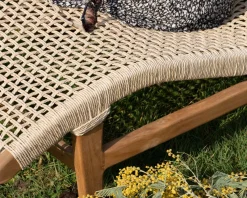 Bain de soleil 1 place en teck "Alizé" avec assise tressée