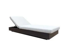 Bain de soleil aluminium et tissu gris clair 1 place 