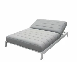 Bain de soleil double blanc et gris matelassé haut de gamme 