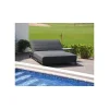 Bain de soleil double gris et noir avec textile Sunbrella "Terrasse"