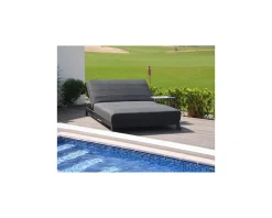 Bain de soleil double gris et noir avec textile Sunbrella "Terrasse"