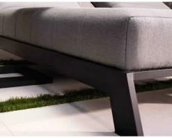 Bain de soleil double moderne et confortable gris clair "Terrasse" structure anthracite