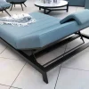 Bain de soleil double turquoise et noir textile extérieur "Terrasse"