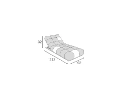 Bain de soleil en tissu Sunbrella gris clair et foncé 