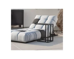 Bain de soleil en tissu Sunbrella gris clair et foncé 