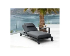 Bain de soleil haut de gamme anthracite tissu Sunbrella 
