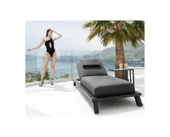 Bain de soleil haut de gamme anthracite tissu Sunbrella 