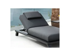 Bain de soleil haut de gamme anthracite tissu Sunbrella 