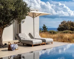 Bain de soleil haut de gamme tissu Sunbrella gris clair "Lombok"