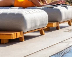 Bain de soleil haut de gamme tissu Sunbrella gris clair 