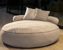 Bain de soleil rond et moelleux beige diamètre 1m80 "Saint Tropez"