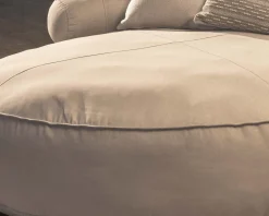 Bain de soleil rond et moelleux beige diamètre 1m80 
