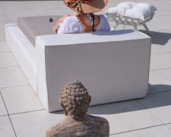 Bain de soleil une place taupe et beige esprit futon 