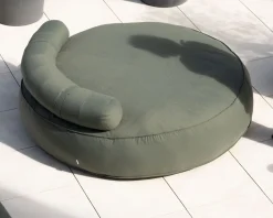 Bain de soleil XXL ultra-moelleux "Saint Tropez" en tissu spécial extérieur vert kaki