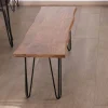 Banc design épuré 160 cm en acacia et pieds métal "Wendy"
