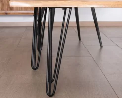 Banc design épuré 160 cm en acacia et pieds métal 
