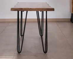 Banc design épuré 160 cm en acacia et pieds métal 