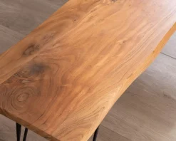 Banc design épuré 160 cm en acacia et pieds métal 