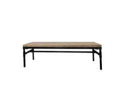 Banc industriel en bois d’acacia massif et métal "Garden"