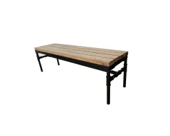 Banc industriel en bois d’acacia massif et métal 