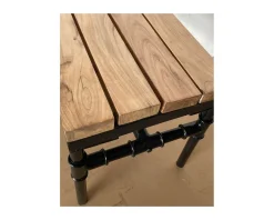 Banc industriel en bois d’acacia massif et métal 