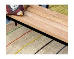 Banc industriel en bois d’acacia massif et métal 