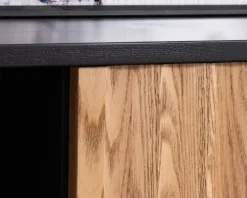 Banc TV 160 cm deux portes en frêne massif huilé 