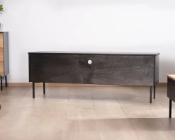 Banc TV 160 cm deux portes en frêne massif huilé 