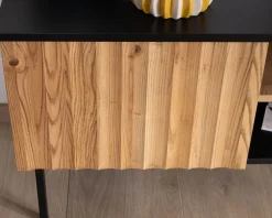 Banc TV 160 cm deux portes en frêne massif huilé 