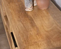 Banc TV 175 cm en manguier et pieds métal "Manoha"