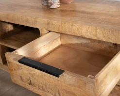 Banc TV 175 cm en manguier et pieds métal 