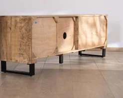 Banc TV 175 cm en manguier et pieds métal 
